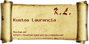 Kustos Laurencia névjegykártya